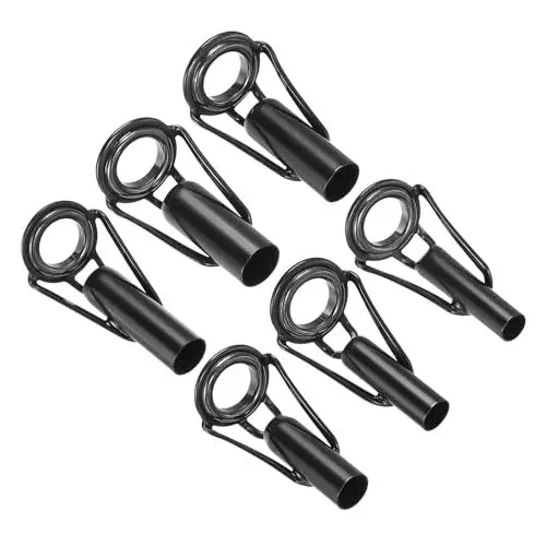 Produktbild: PATIKIL 4-6.5mm Angelrute Spitze Reparatur Kit 6Stk Edelstahl Pfahl Ring Leitfaden Ersatz für Salzwasser Süßwasser Fischen Schwarz