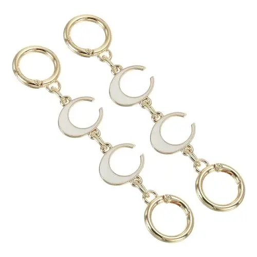 Produktbild: PATIKIL 5-Zoll Damen Geldbörsenriemen-Verlängerung, 2 Stück Taschenverlängerungsketten als Ersatzketten für Handtaschen, Schultertaschen, Umhängetaschen, Zubehör, Weiß