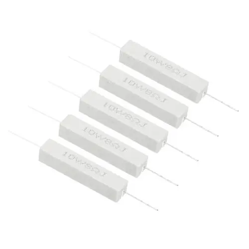 Produktbild: PATIKIL 5 Stück 8 Ohm Widerstände, 10W Keramik Zementwiderstand Power Zementwiderstand Kit Toleranz 5% für Netzadapter Audio Computer TV Leiterplatte