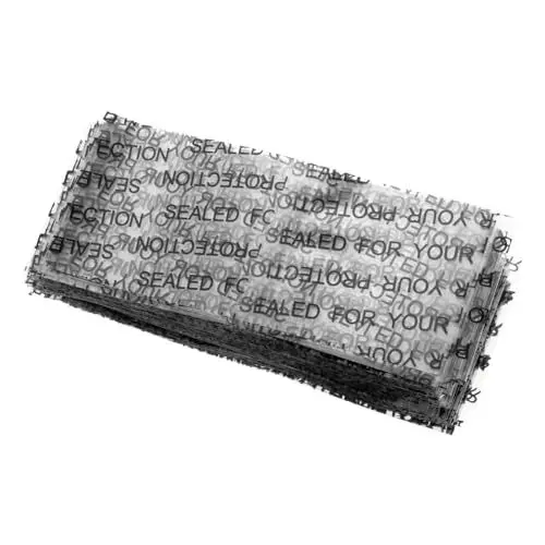 Produktbild: PATIKIL 67x27mm PVC Schwarzer Druck Perforierte Schrumpfbänder, 250 Stück Schrumpffolie für Flaschen, Gläser, Dosen und Dosen passend für Durchmesser 1,54 bis 1,65