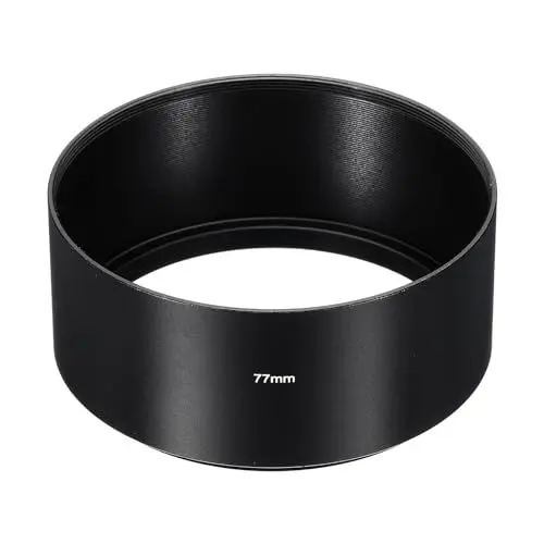 Produktbild: PATIKIL 77mm Gegenlichtblende, Langbrennweite, mattierte Innenfläche, Anti-Reflexion, mit Reinigungstuch für Kameraobjektiv, Schwarz