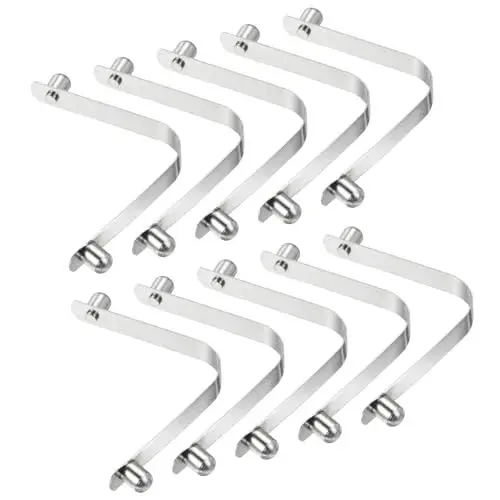 Produktbild: PATIKIL 9x7.3mm Kajak Paddel Clips, 10er Pack Zeltstangen Clips aus Stahl mit V-förmigen Doppelstiften, Druckknopf-Federclips zur Fixierung von Rohren für Camping Markise