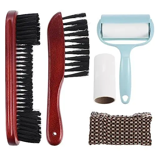 Produktbild: PATIKIL Billardtisch Reinigung Pinsel Set Billardtisch Pinsel Schiene Pinsel Queue Reinigung Gewebe Klebrig Fusselrolle und Ersatzkern Billardtisch Sauber Kit Weinrot