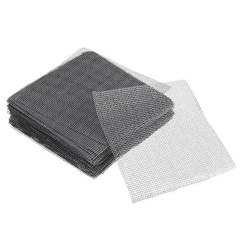 Produktbild: PATIKIL Blume Topf Loch Netzpad 100 Pack 4x4 Quadrat Entwässerung Loch Bildschirm Bonsai Topf Plastik Unten Gitter Matte Netz Grau