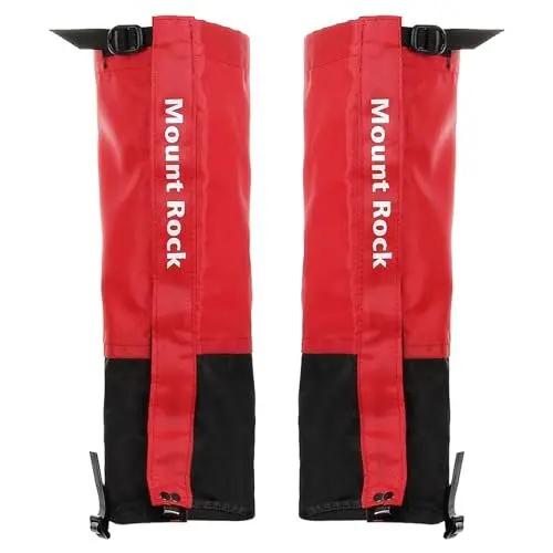 Produktbild: PATIKIL Fußgamasche Wasserdicht Schuhüberzüge Wandern Gamaschen Einstellbar Schnee Stiefelgamasche für Wandern Wandern Klettern Rot XL