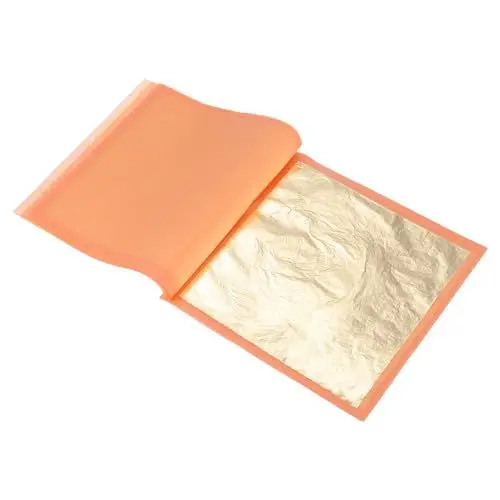 Produktbild: PATIKIL Gold Flakes, 25 Blatt Goldharzfolie, metallische Nagelflocken aus Imitationsgoldblatt für Bastelarbeiten, Malerei, Schmuckherstellung, Harz, Goldfarben