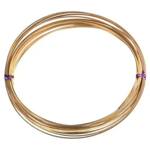 Produktbild: PATIKIL Halbharter Messingdraht, 1 Rolle 15Ga/1,5x1,5mm Durchmesser 6m/19,69ft Biegsamer quadratischer Basteldraht für Schmuckherstellung, Ohrringperlenwickeln, Messing