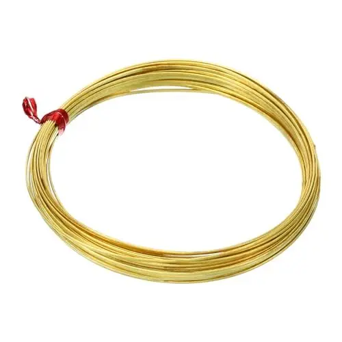 Produktbild: PATIKIL Halbharter Messingdraht, 1 Stück 20 Gauge/0,8x0,4 mm Durchmesser 6 m/19,68 ft Basteldraht für Schmuckherstellung, Perlen und Gartenpflanzen
