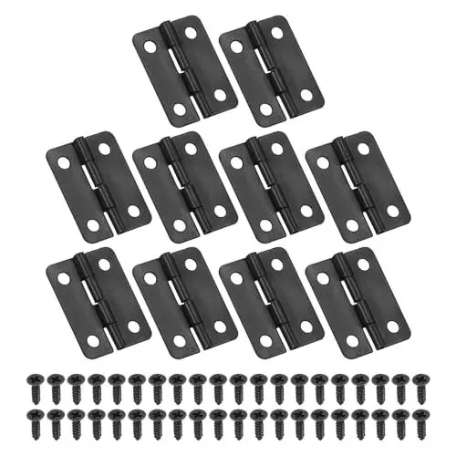Produktbild: PATIKIL Kleine Butt-Scharniere 1 Zoll, 10er Pack Mini-Schmuckschatullenscharnier mit Schrauben für Schmuck Holzkisten Schrank Schubladen Türen Tor, Schwarz.