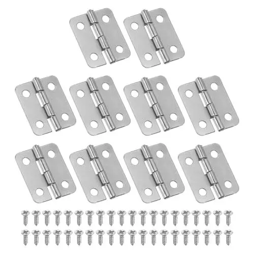 Produktbild: PATIKIL Kleine Scharniere 3/4 Zoll, 10er Pack Mini-Schmuckschatullenscharnier mit Schrauben für Schmuckkästchen, Holzkisten, Schränke, Schubladen und Tore, Silber