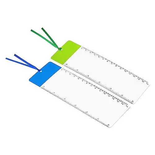 Produktbild: PATIKIL Lesezeichen Lupe mit Lineal 2 Pack 3X Vergrößerung Blatt Seite Lupe Linse für Sehschwache Menschen Lesen Buch Zeitschrift Zeitung 2 Farbe