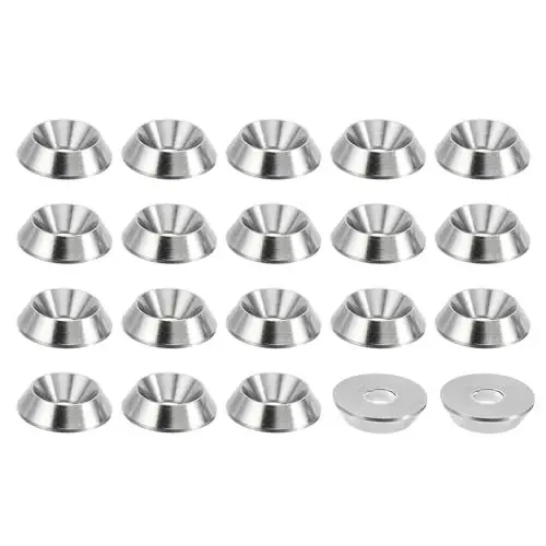 Produktbild: PATIKIL M4 Finish Senkscheibe 20Stk 13mm Durchm. 3.2mm Hoch 304 Edelstahl Schlichtbecher Scheibe Schraube Bolzen Kopf Dichtung für Industriebau