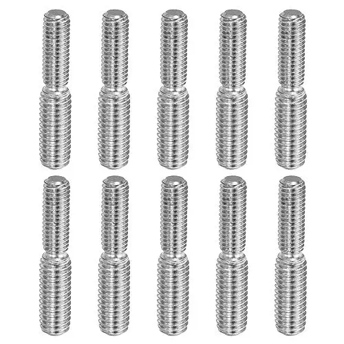Produktbild: PATIKIL M5x0.8 zu M6x0.8 Doppel Ende Gewindebolzen Schraube Bolzen 10 Packung 304 Edelstahl Stab Bolzen Gewinde Reduzierer Adapter für Möbel Hardware 30mm Lang