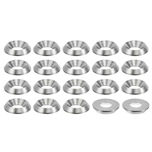 Produktbild: PATIKIL M6 Finish Senkscheibe 20Stk 15mm Durchm. 2.8mm Hoch 304 Edelstahl Schlichtbecher Scheibe Schraube Bolzen Kopf Dichtung für Industriebau