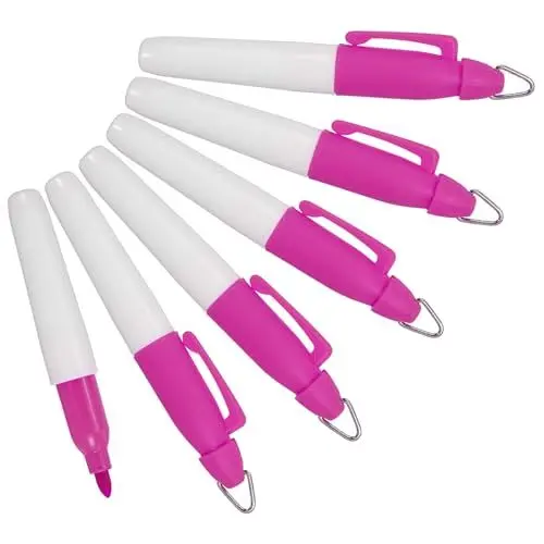 Produktbild: PATIKIL Mini Permanent Marker, 6er Pack Golfball-Marker-Stifte mit Schlüsselanhänger-Clip für Büro, Meetings und Outdoor-Aktivitäten, Pink