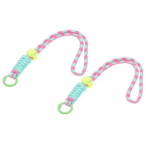 Produktbild: PATIKIL Paracord Schlüsselband, 2 Stück Handy Schlüsselband Seil Handgelenk Lanyards Geflochtener Riemen mit Karabinerhaken zum Aufhängen von Schlüsseln, Pink, Grün, Himmelblau
