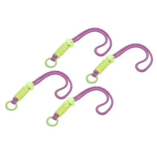 Produktbild: PATIKIL Paracord Schlüsselband, 4 Stück Handy Schlüsselband Seil Handgelenk Lanyards Geflochtener Riemen mit Karabinerhaken zum Aufhängen von Schlüsseln, Lila, Hellgrün