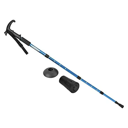 Produktbild: PATIKIL Trekkingstöcke Zusammenklappbare Teleskop Wanderstange 21-43 Zoll T Griff mit Schlammkorb Aluminiumlegierung für Outdoor Wandern Camping Blau
