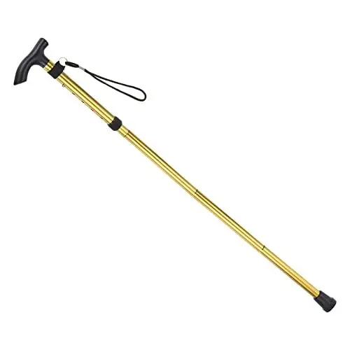 Produktbild: PATIKIL Trekkingstöcke Zusammenklappbare Wanderstöcke 33-37 Zoll Teleskop Klappstock mit Schlammkorb Aluminiumlegierung für Outdoor Wandern Goldton