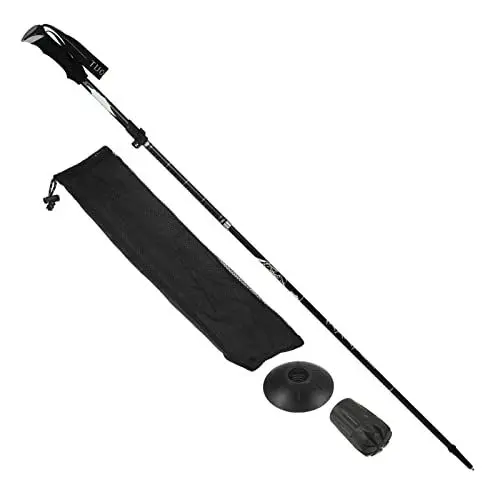 Produktbild: PATIKIL Trekkingstöcke Zusammenklappbare Wanderstöcke 43-51 Zoll Teleskopstock mit Schlammkorb Aluminiumlegierung für Outdoor Wandern Camping Schwarz