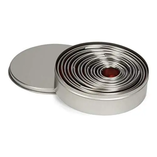 Produktbild: PATISSE - 14-teiliges Ausstechformen-Set aus Edelstahl in Metalldose - Motiv: Kreise
