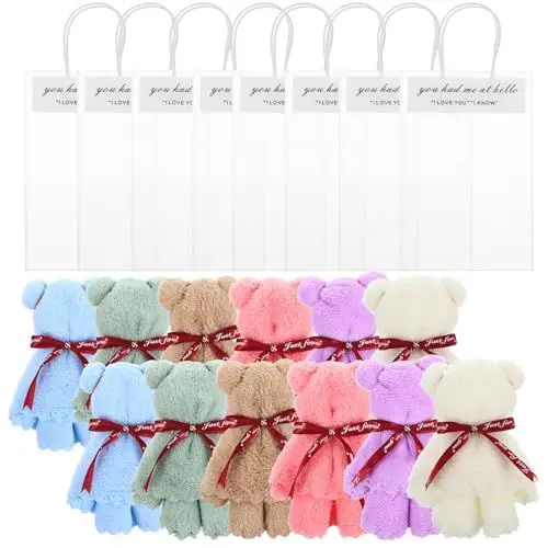 Produktbild: PATKAW 12 Stück Bären-Handtuch Taschentuch Gesichtsreinigungstuch Kleine Handtücher Wohnaccessoire