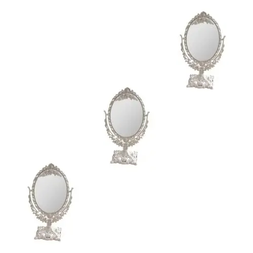 Produktbild: PATKAW 3 STK doppelseitiger Prinzessinnenspiegel doppelseitiger Schminkspiegel blendfreier Lampenschirm Vanity Mirror Makeup Mirror Kosmetikspiegel Schminkspiegel für Mädchen