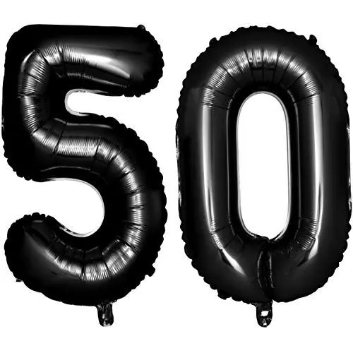 Produktbild: PATKAW 40 50 Zahlen Heliumballons Gedenkballons 50 Ballonnummern Nummer 70 Ballon Abschlussdekorationen 2022 Glitzerballons Nummernballons Schwarz Liebhaber Romantisch Konfetti