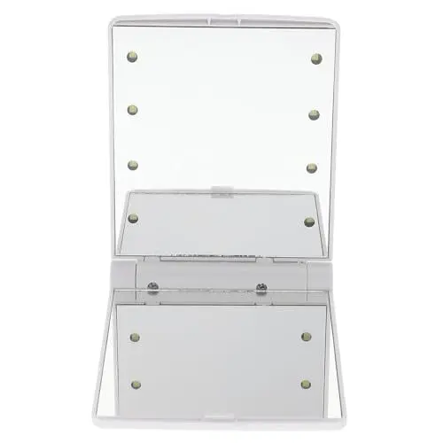 Produktbild: PATKAW Led-beleuchteter Spiegel Vergrößern Stand Schminkspiegel Mit Beleuchtung Wiederaufladbar Für Tür Make-up-waschtisch Aufkleber Halter Mini Led-handspiegel Eitelkeit Weiß Glas