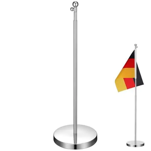 Produktbild: PATKAW Metallständer Mini- Flaggenhalter Tischflagge St?nder Basis Mini Stick Flaggenhalter Teleskope Flagge Pole Desktop- Flag- Pole für Home Office Accessoire Silber Flagge Pole Basis
