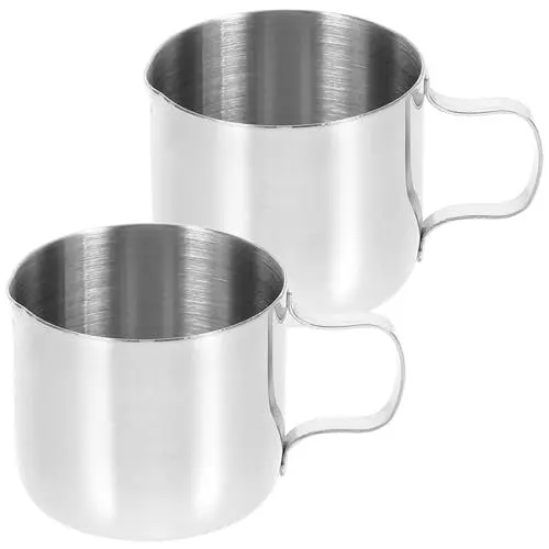 Produktbild: PATKAW Milchaufschäumbecher – 2 Stück Edelstahl-Kaffeemilchbecher 1 Unze Aufschäumbecher Aufschäumbecher – Kaffeemilchaufschäumer Krug Tasse Für Espressomaschinen Cappuccino Latte Art