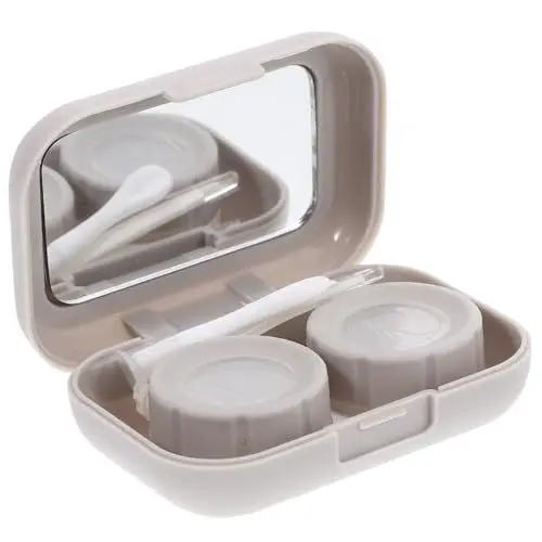 Produktbild: PATKAW Linsenmittel Reise-brillenetui-Set Tragbar Kontaktlinsen-Box Halter Behälter Kontaktlinsen-etui Mit Spiegelpinzette Entferner Für Camping Picknick Grau