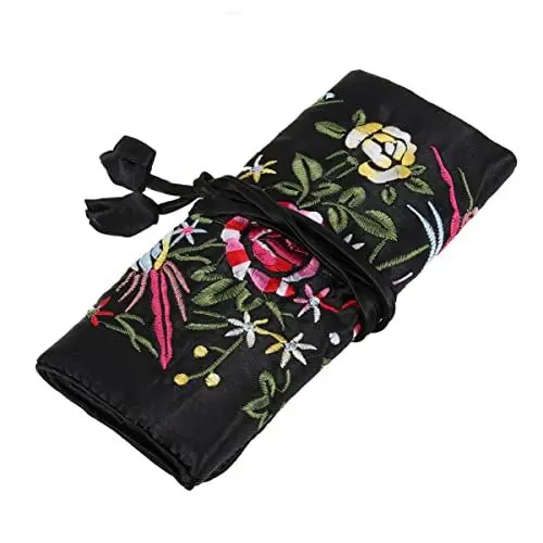 Produktbild: PATKAW Schmuckrolle Seidenschmuckrolle Wraps Stickerei Schmuckbeutel Schmuckbeutel Organizer Reise Aufbewahrungskoffer Make-Up-Organizer Mit Bindeverschluss Für Halskette Armband