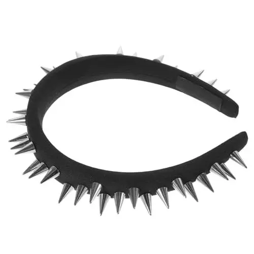 Produktbild: PATKAW Schwarzes Stirnband mit Nieten halloween haarreif halloween headband Nietenstirnband Stirnbänder für Teenager-Mädchen Haarschmuck Tiara Nietenbesetztes Stirnband