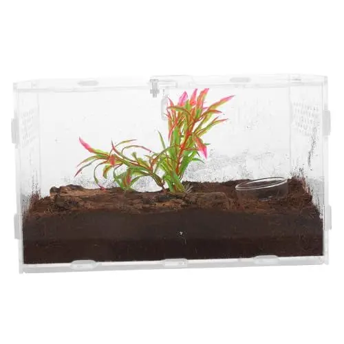 Produktbild: PATKAW Transparentes Terrarium Spinnengehege Glasbehälter Mini-tierwächter Vogelspinne Zubehör Reptilienterrarium Spinnen Terrarien Tarantel Glas-container Leopardenmuster Acryl Inkubator