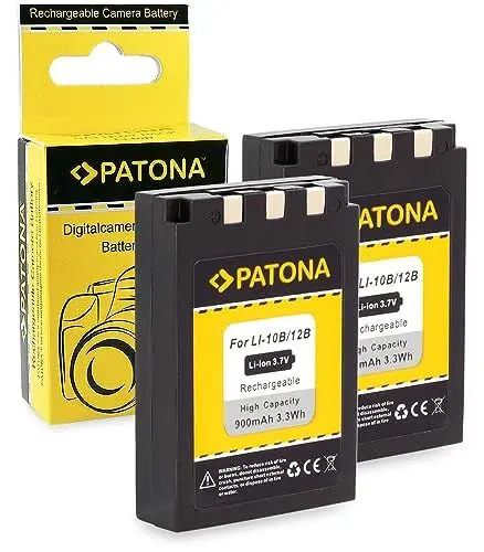 Produktbild: PATONA 2X Akku Ersatz für Olympus Li-10b Li-12b Batterie Kompatibel mit Olympus mju 300 400 500 600 800 1000 Camedia C-7000 C-5000 Zoom