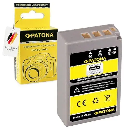 Produktbild: PATONA PS-BLS-5 Akku 900mAh Ersatzakku kompatibel mit Olympus E-450 OM-D E-M10 Mark II III S IV Pen EP3 EPL1 EPL2 EPL3 EPL5 E-PL6 E-P7 E-PL7 E-PL8 E-PL10 E-PM1 E-PM2 Stylus 1 1s E P7 EP7 E-M10IV BLS5