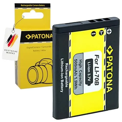Produktbild: PATONA Li-70b Akku 500mAh Ersatzakku kompatibel mit Olympus D-700 D-705 D-710 D-715 FE-4020 FE-4040 FE-5040 VG-110 VG-120 VG-130 VG-140 VG-150 VG-160 X940 Li70b Li 70b