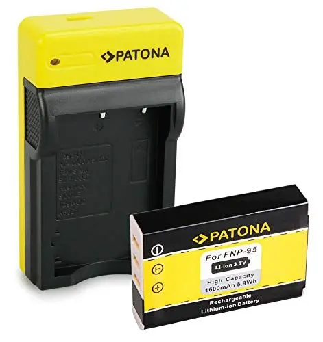 Produktbild: PATONA Akku NP-95 mit Slim Ladegerät Kompatibel mit Fujifilm FinePix F30, F31, F31fd, X-S1, X30, X70, X100, X100S, X100T, Real 3D W1