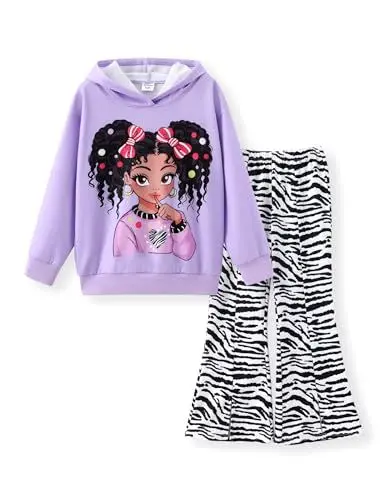 Produktbild: PATPAT Bekleidungssets für Mädchen - Kapuzenpullover, Schlaghose, Haremshose - Kinderkleidung mit Langen Ärmeln - Activewear und Hip Hop Outfits 9-10 Jahre 134-140cm