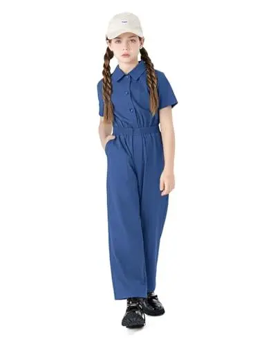 Produktbild: PATPAT Overalls Jumpsuits für Mädchen, Hose Mädchen Haremshose, Coole Mädchen Kleidung, Latzhose Cargo Hose Kinder Teenager, Schulen Parks Outdoor, Mädchen Kleid Einschulung 9-10 Jahre 134-140cm