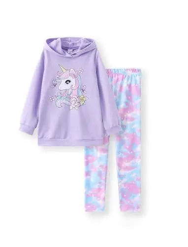 Produktbild: PATPAT Streatwear Trainingsanzüge für Mädchen - Einhorn, Top & Hosen, Leggings Bekleidungsset für Mädchen, Jogginganzug Activewear Sportkleidung Kinderkleidung, Super Geschenken 5-6 Jahre 110-116cm