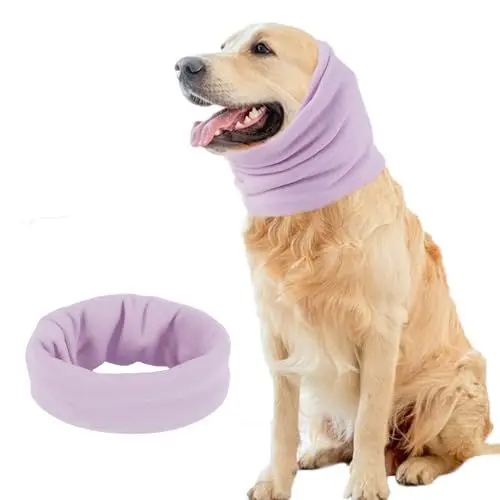 Produktbild: Pattepoint Hündohr Muffs Noise Protection, Kleiner Hund Ohrenschützer für Komfort Small Dog Earmuffs, Kapuzenpullis für Hunde Katzen, Hunde Hals und Ohren Wärmer Hunde Hoodie Anti Angst Snood -Lila L