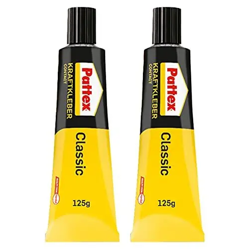 Produktbild: Pattex Kraftkleber Classic, extrem starker Kleber für höchste Festigkeit, Alleskleber für den universellen Einsatz, hochwärmefester Klebstoff, Vorteilspack mit 2x 125 g, 9H PCL4CX
