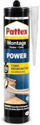 Produktbild: Pattex Montagekleber Power, Baukleber mit starker Anfangshaftung, Kraftkleber für saugende Materialien, Kleber für innen & außen, 1 x 370g