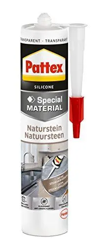 Produktbild: Pattex Naturstein Silikon Special MATERIAL, für Bewegungsfugen in Natursteinen und Marmorbelägen, keine Steinverfärbung, UV- und Alterungsbeständig, Transparent, 300g