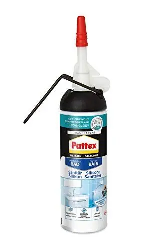 Produktbild: Pattex Perfektes Bad Sanitär Silikon, einfache Anwendung ohne Kartuschen-Pistole, Antibakteriell & Schimmelresistent, vergilbungsfrei, sichere Haftung ohne Primer, Transparent, 100ml