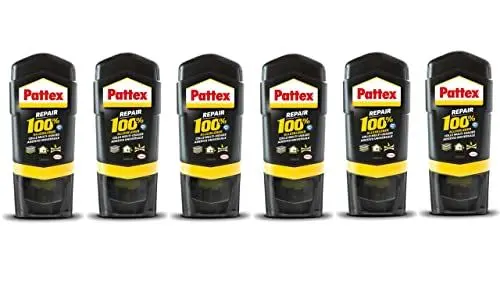 Produktbild: Pattex Repair 100% Alleskleber, starker Kleber für den Innen- und Außenbereich, Klebstoff zur Reparatur für verschiedene Materialien, 6x50g Transparent