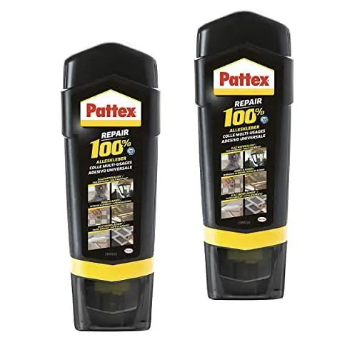 Produktbild: Pattex Repair 100 Prozent Alleskleber, hitzebeständiger Kleber für den Innen- und Außenbereich, 2x 100 g Klebstoff zur Reparatur für verschiedene Materialien