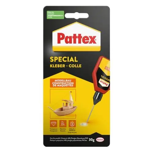 Produktbild: Pattex Spezialkleber Modellbau, mit einer punktgenauen Mikrodosiernadel, ideal für schwer zugängliche Stellen, härtet glasklar aus, 30 g